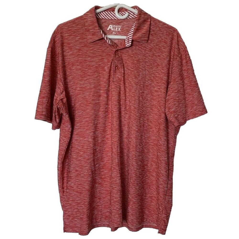 Avando Alex Short Sleeve Polo Golf Shirt Mens XL Red White